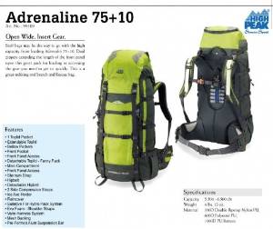 Front & Top Load Adrenaline 6,500 Cu in Backpack By High Peak