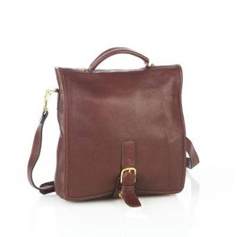 Leather Convertible Backpack Color: Brown