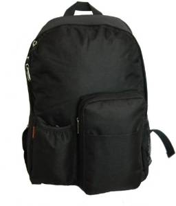 USA Wholesaler- 25362739-17" Backpack w/water bottler holder, 17"x12.5"x5.5" Black. Case Pack 30