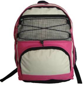 Bulk Buys 18 in. Backpack with 2 main compartments - Hot Pink-Bei - Case of 24