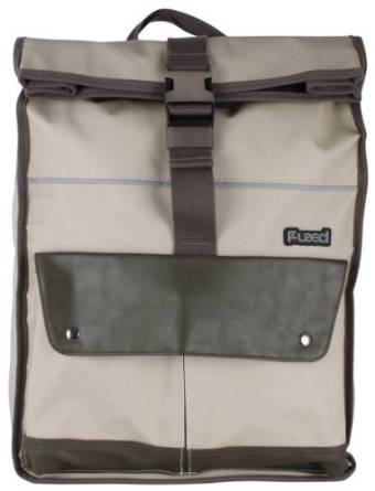 Stone/Khaki Coated Canvas Roll Top Backpack by Fused