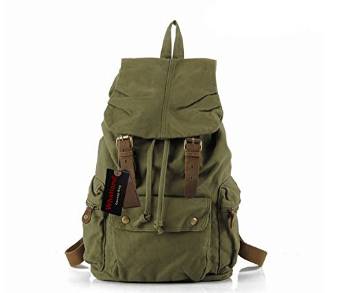 Specially High Density Thick Canvas Backpack Rucksack, Green