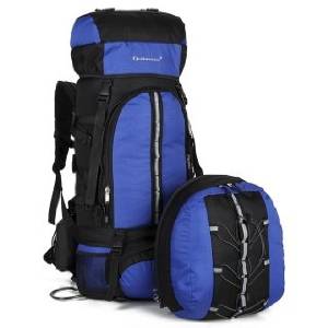 easyshop New 70L+10L Outdoor Backpack Rucksack Hiking Camping Pack Travel Shoulders Bag Black & Blue