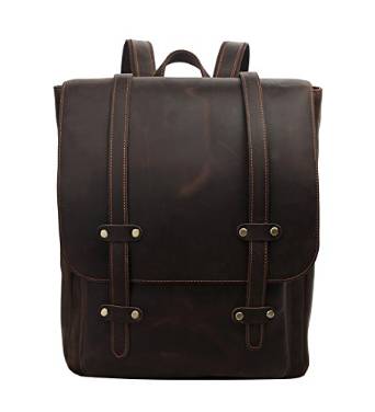 Genuine Leather Retro Rucksack Backpack College Bag Travel Bag