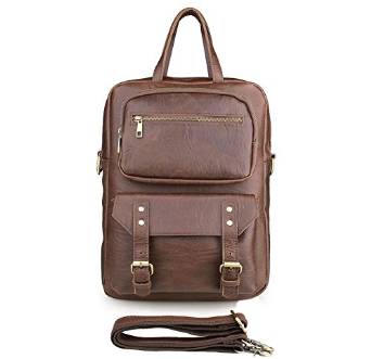 Vintage Genuine Leather Backpack Multi Pockets Travel Sports bag