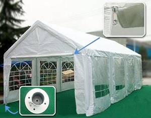 Peaktop® 13'x26'/16'x32'/20'x26'/20'x32'/29'x21'/22'x16' Party Wedding Tent Canopy Gazebo Shelter Pavilion Heavy Duty Outdoor Octangle/decagonal Multiple Choices (White, 13WX26L)