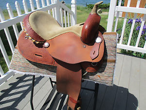16" ALAMO WESTERN  BARREL RACER HORSE SADDLE FQHB