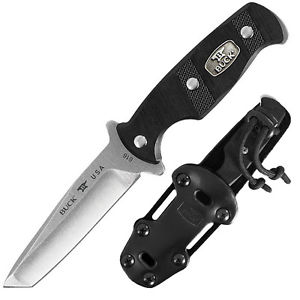 Buck Messer Ops,154CM, Full Tang Tanto,Polypropylen-/Leder-Scheide