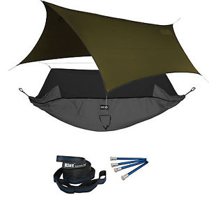 ENO JungleNest OneLink Sleep System - Grey Hammock With Olive Profly