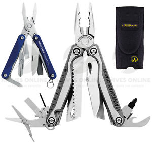 LEATHERMAN CHARGE TTI TITANIUM MULTITOOL + NYLON SHEATH + SQUIRT PS4 BLUE