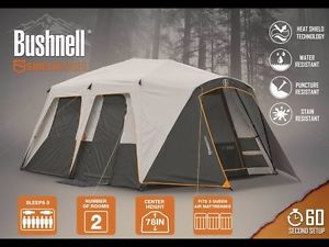 Brand New Advanced  Bushnell Shield 12 Person 3 Room Easy Instant Cabin Tent