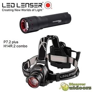 New Genuine LED Lenser H14r.2 + P7.2 Combo - Led Headlamp and Torch - Camping