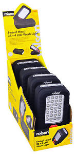 32x Rolson 360deg Swivel Head 28+4=32 Super Bright LED Work Camping Light Joblot