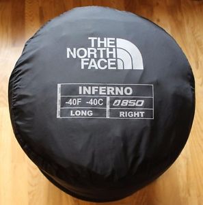 The North Face -40F-40C Inferno Long sleeping bag Zip right 850+ grey goose down