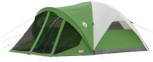 Coleman Evanston 6 Screened Tent Hiking Outdoor Camping Climbing Trekking Green