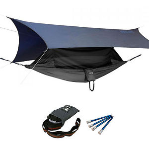 ENO OneLink Jungle Nest Camping Hammock ProFly Atlas Straps Sleep System Grey