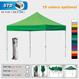 Waterproof Eurmax 10x10 Green Pop up Tent gazebo with wheeled bag, steel frame