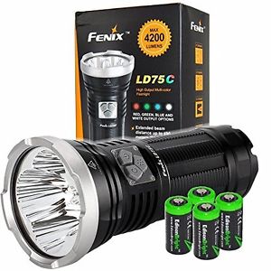 Fenix FENIX LD75C 4200 Lumen multi color beam (White/Red/Blue/Green) CREE XM-L