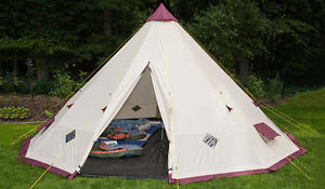 skandika Tipii 301 Teepee Tent 12 Man Camping/Party Festival Sewn-in Floor