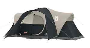 Coleman Montana 8-Person 1-Rm 16'x7' Modified Dome Tent Camping Shelter, Black