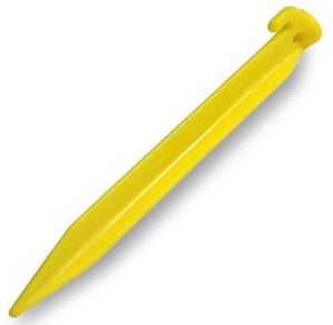 Bright Yellow Bulk Packed 9inch Plastic Tent Stakes - 200 Units