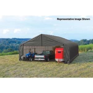 ShelterLogic Peak Style 30ft.W Garage/Storage Shelter - Gray, 20ft.L x 30ft.W x 20ft.H, 2 3/8in. Frame, Model# 86062