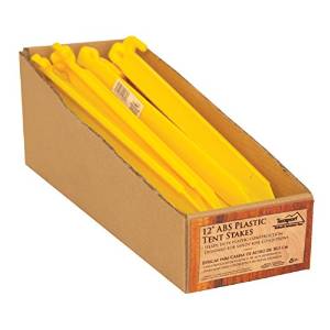 Tent Stake, Plastic 12 in., 100 Piece Bucket