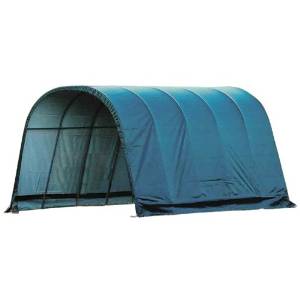 ShelterLogic 12 x 20 x 10- Feet Round Style Run-In Shelter, Green Cover