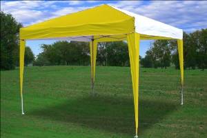 10'x10' Pop Up Canopy Party Tent Gazebo EZ CS N - Yellow/White - By DELTA Canopies