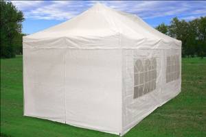 10'x20' Pop up 6 Wall Canopy Party Tent Gazebo Ez White - F Model Upgraded Frame By DELTA Canopies