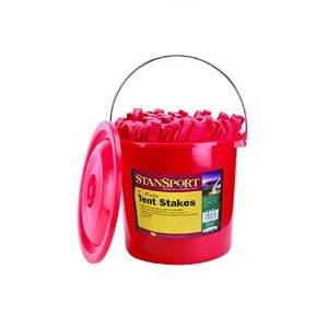 Stansport Plastic Tent Stakes - 9 In - 100 Piece Per Bucket 816-100
