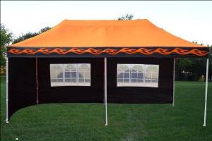 10'x20' Pop up 6 Wall Canopy Party Tent Gazebo Ez Orange Flame - F Model Upgraded Frame By DELTA Canopies