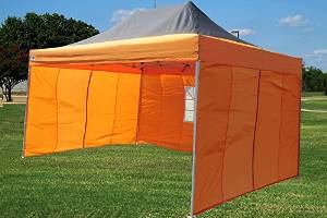 10'x15' Pop up 4 Wall Canopy Party Tent Gazebo Ez Black Orange - E Model By DELTA Canopies