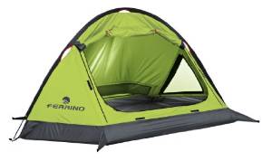 Tent MTB Ferrino for cycle touring 2 persons green