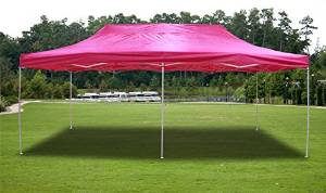 New Pink Deluxe EZ up Canopy Pop Up Tent 20' X 10' Gazebo Sun Shade