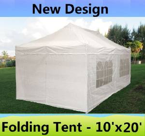 10'x20' Pop up 6 Walls Canopy Party Tent Gazebo Ez White - E Model By DELTA Canopies