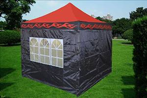 10'x10' Pop up 4 Wall Canopy Party Tent Gazebo Ez Red Flame - E Model By DELTA Canopies