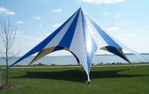 Celina TP Series Pole Tent with Striped Top - 52ft Diameter