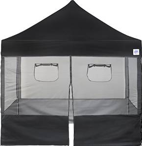 E-Z UP Food Booth Sidewall Package, 10 by 10', Black