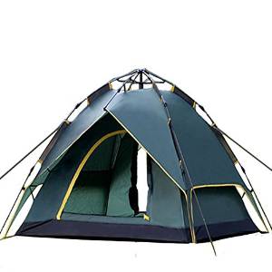 ZJKC&reg; 3 or 4 Person Double Layer Popup Military Tent, 2 Doors, 210T Polyester, 9.9 Pounds, 8.5mm Aluminium Poles, Best Tent for Outdoor Camping
