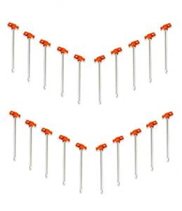Generic YC-US2-151019-244 <8&2361*1> eel PegCanopy Stak Tent Canopy Stakes 20 Pc Heavy Duty 1/4" Nail High 10" Meta Impact Steel Peg 20 Pc Heavy