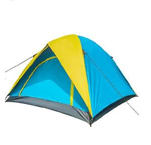 ZJKC&reg; 4-Person Blue Waterproof Lightweight 5.7lbs Camping Tent, One Room, 7.9mm Fibreglass Pole, 80.7'' x 76.8'' x 51.2'' for Family Outdoor Camping