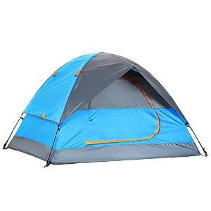 ZJKC&reg; 3 to 4 Person Double Layer 190T Polyester Rainfly Waterproof 8.9mm Fibreglass Pole Hiking Tent, 6.3lbs Camping Tent, One Room, 84.6'' x 74.8'' x 55.1'' for Family Backpacking