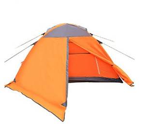 ZJKC&reg; 2 to 4 Person Instant Orange Tent 5.3 lbs Double Layer 2 Doors Aluminum Poles Waterproof Hiking Dome Tent, 190T Polyester Rainfly
