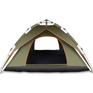 ZJKC&reg; 3 to 4 Person Double Layer Popup Cabin Tent, One Room, 8.2 lbs, 94.5'' x 82.7'' x 55.1'', Excellent Waterproof PU 3000mm Automatic Camping Tent