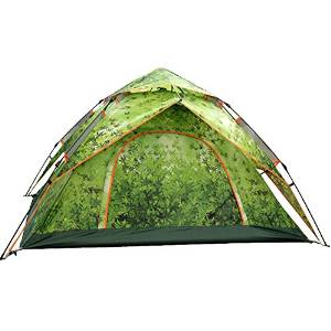 ZJKC&reg; Three Layer 4 Person Popup Family Camping Tent, 94.5 x 83.9 x 55.1 Inches, 7.7 lbs, 2 Doors, Excellent Ventilation System Great for Adventurers, Expedition Tent