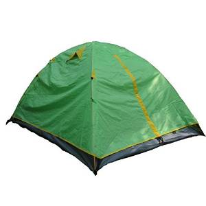 ZJKC&reg; 2 Men 2 Mesh Doors Double Layer Waterproof Instant Camping Tent, 82.7 x (59.1+23.6) x43.3 inches, 4.4 lbs, 1 Room, Expedition Hiking Tent