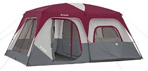 columbia 10 Person Dome Tent, Red/Grey