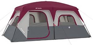 COLUMBIA 8 Person Dome Tent, Red/Grey