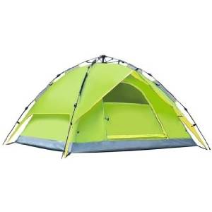 easyshop New 3-4 Person Honeycomb Texture Waterproof Folding Automatic Camping Tent Grassy Green